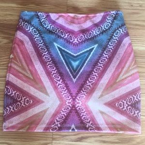 Zara body con multi colored printed skirt